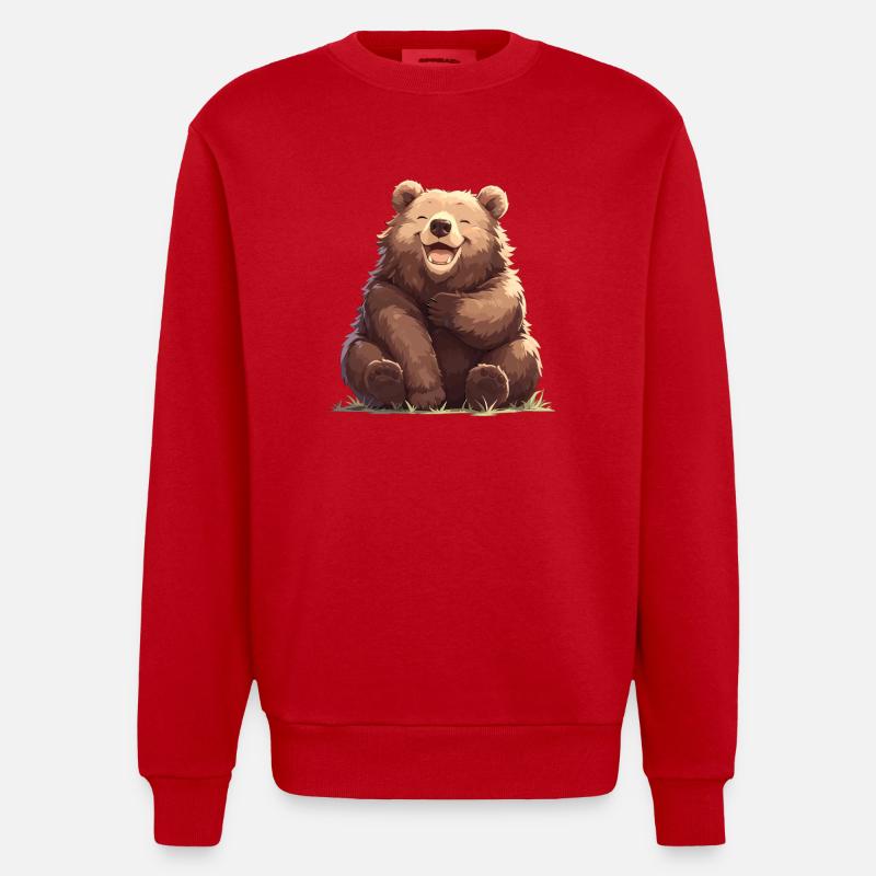Ours Bären Bär - Sweat bio épais oversize fabriqué en UE - rouge
