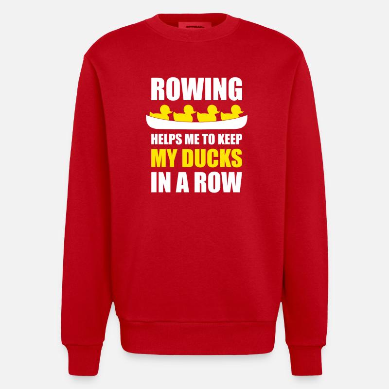Rowing Rubberducks Funny Rowing - Heavyweight Oversized Organic Crew Neck Made in EU - red