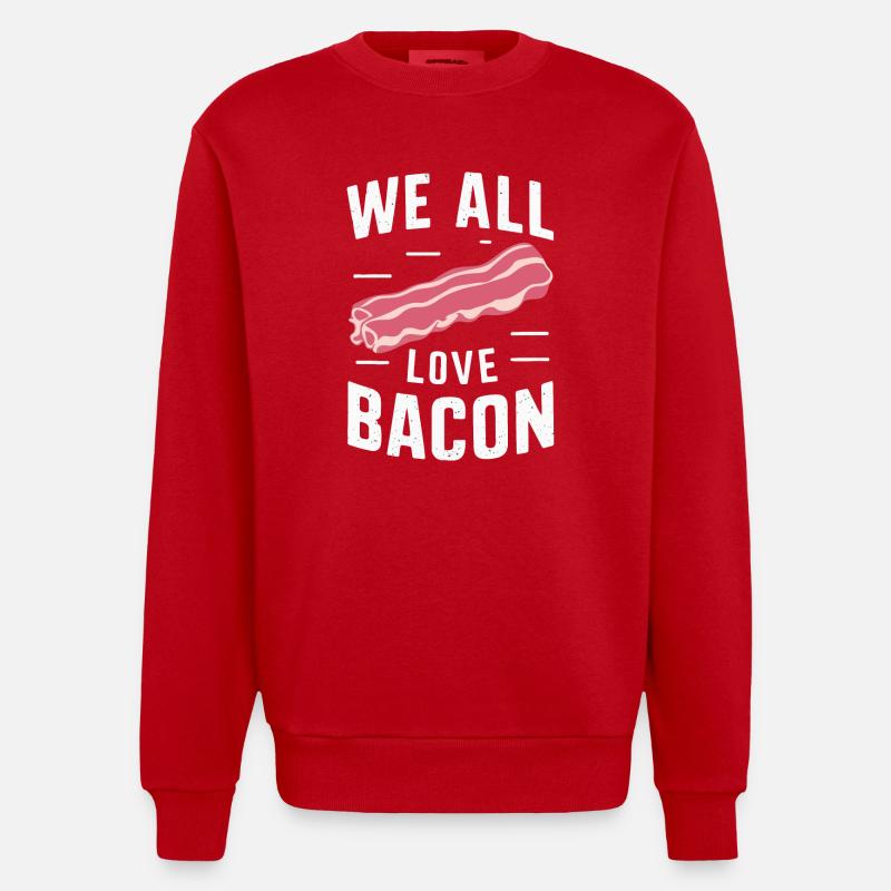 Bacon Petit-déjeuner Bacon - Sweat bio épais oversize fabriqué en UE - rouge