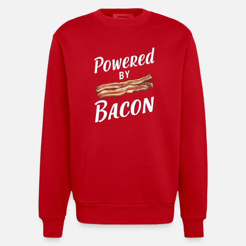 Bacon Petit-déjeuner Bacon - Sweat bio épais oversize fabriqué en UE - rouge