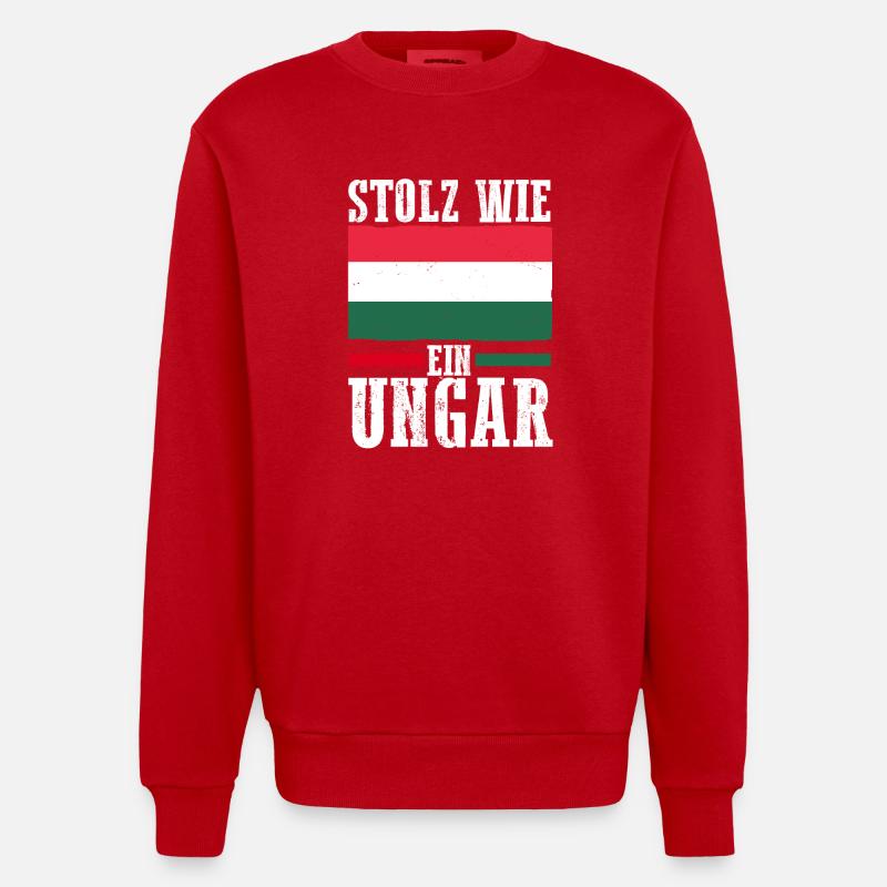 Ungar Ungarisch Ungarn - Heavyweight Oversized Organic Crew Neck Made in EU - Rot