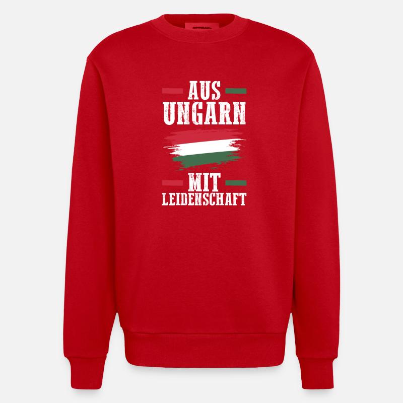 Ungar Ungarisch Ungarn - Heavyweight Oversized Organic Crew Neck Made in EU - Rot