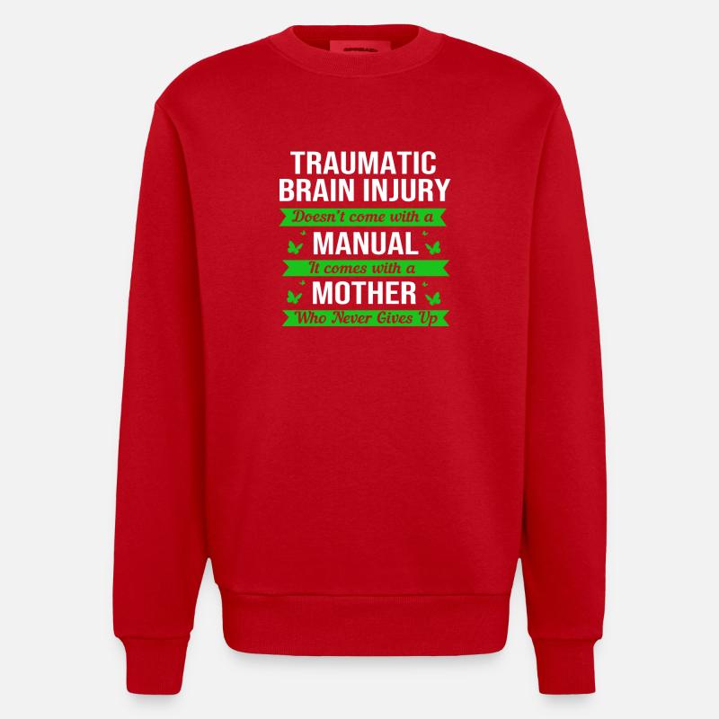Traumatisme crânien - Sweat bio épais oversize fabriqué en UE - rouge