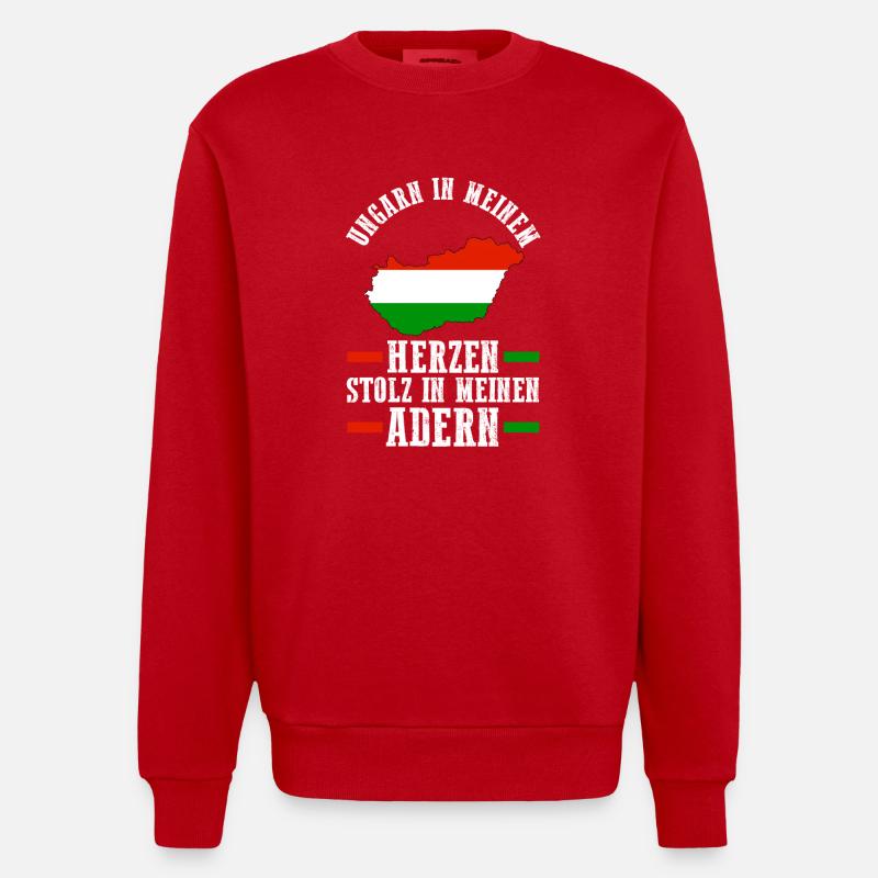 Ungar Ungarisch Ungarn - Heavyweight Oversized Organic Crew Neck Made in EU - Rot