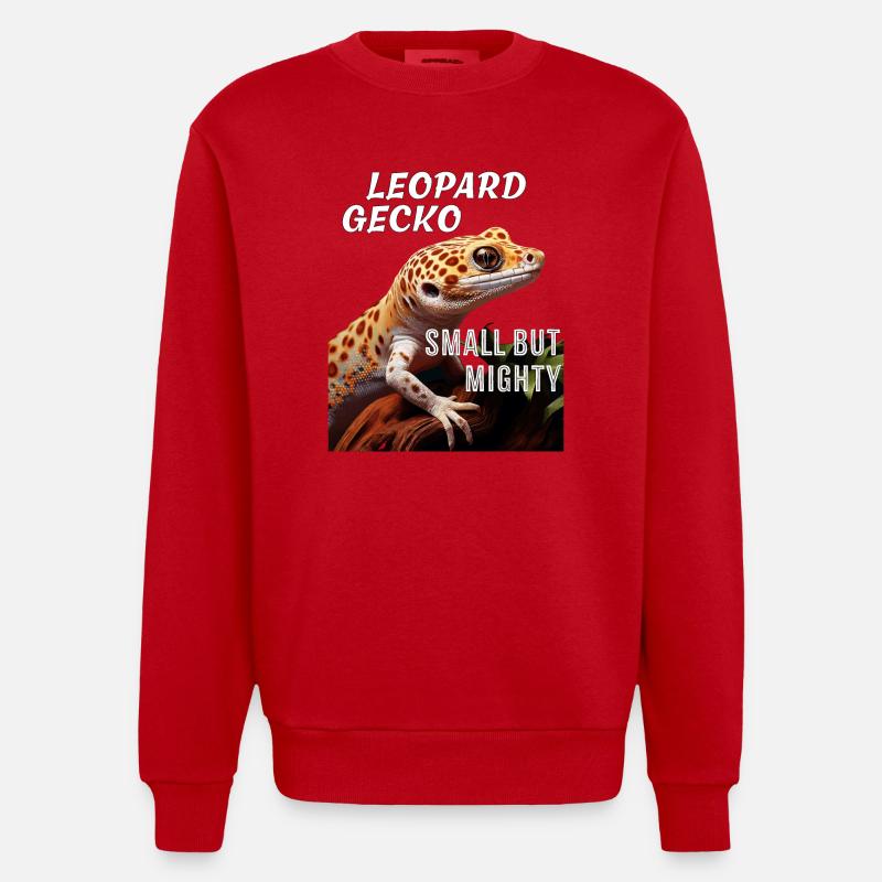 LEOPARD GECKO SMALL BUT MIGHTY - Heavyweight Oversized Organic Crew Neck Made in EU - Rot