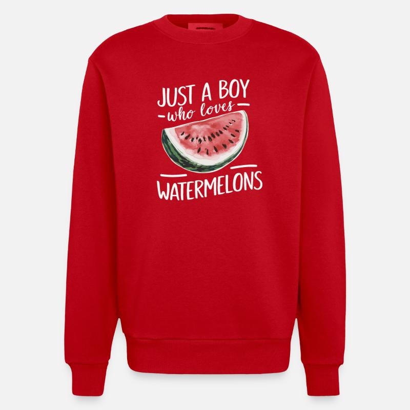 Pastèque, melon, fruit - Sweat bio épais oversize fabriqué en UE - rouge