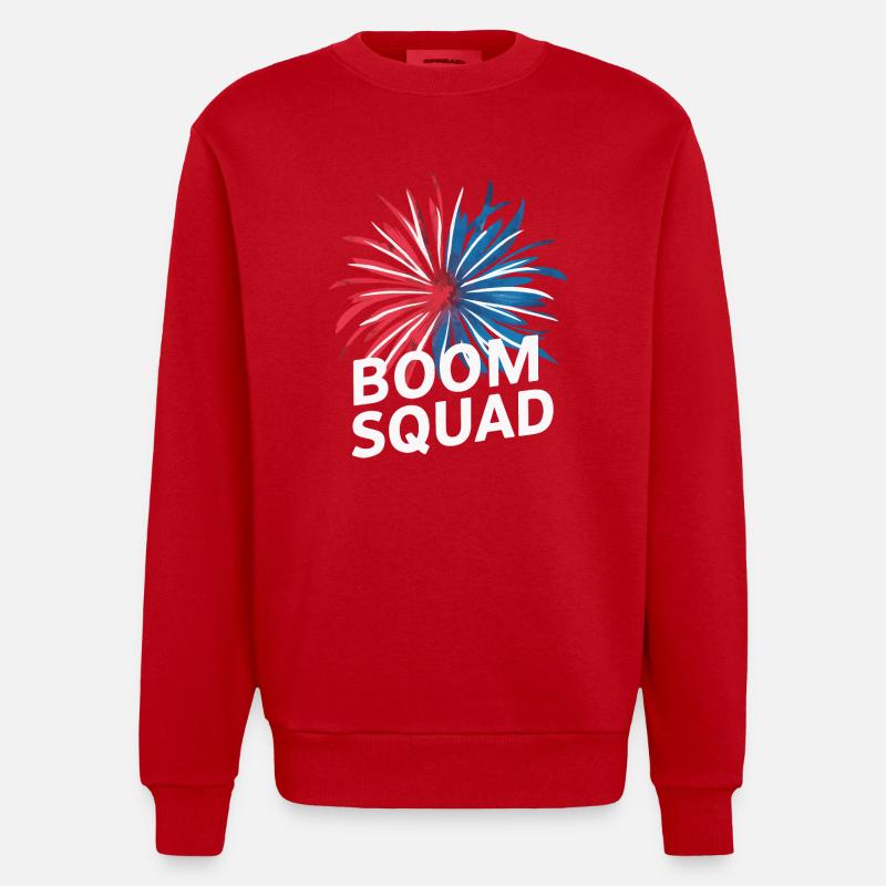Pyrotechnics Fireworks Pyrotechnics - Heavyweight Oversized Organic Crew Neck Made in EU - red