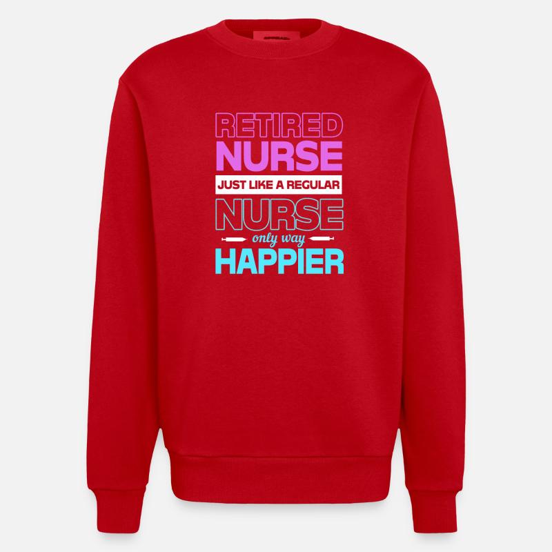 Krankenschwester Rente - Heavyweight Oversized Organic Crew Neck Made in EU - Rot