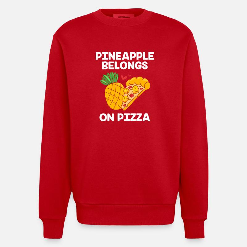 Pizza Hawaï Pizza Ananas - Sweat bio épais oversize fabriqué en UE - rouge