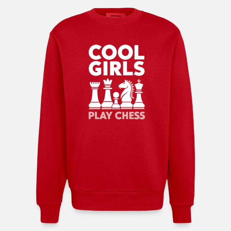 Joueur d’échecs - Sweat bio épais oversize fabriqué en UE - rouge
