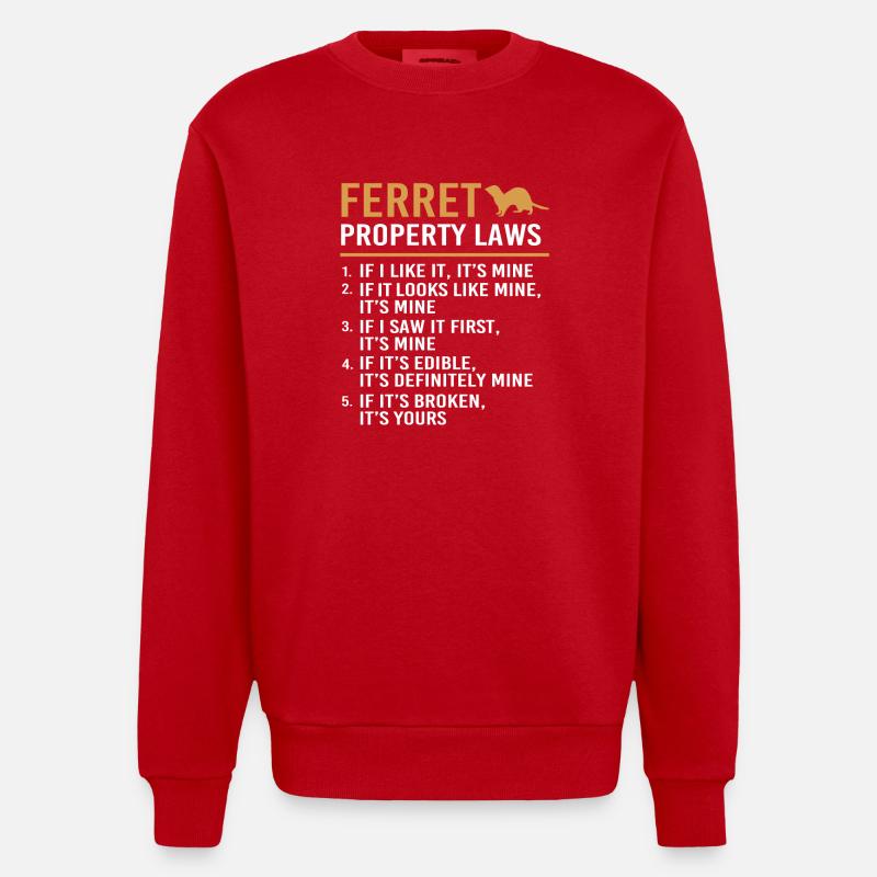 Frettchen - Heavyweight Oversized Organic Crew Neck Made in EU - Rot