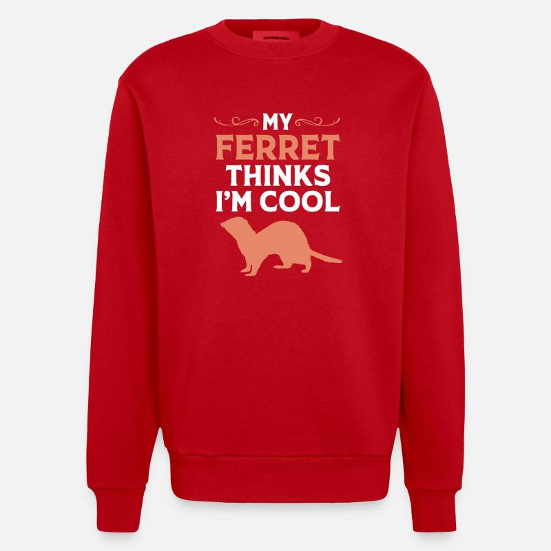 Frettchen - Heavyweight Oversized Organic Crew Neck Made in EU - Rot