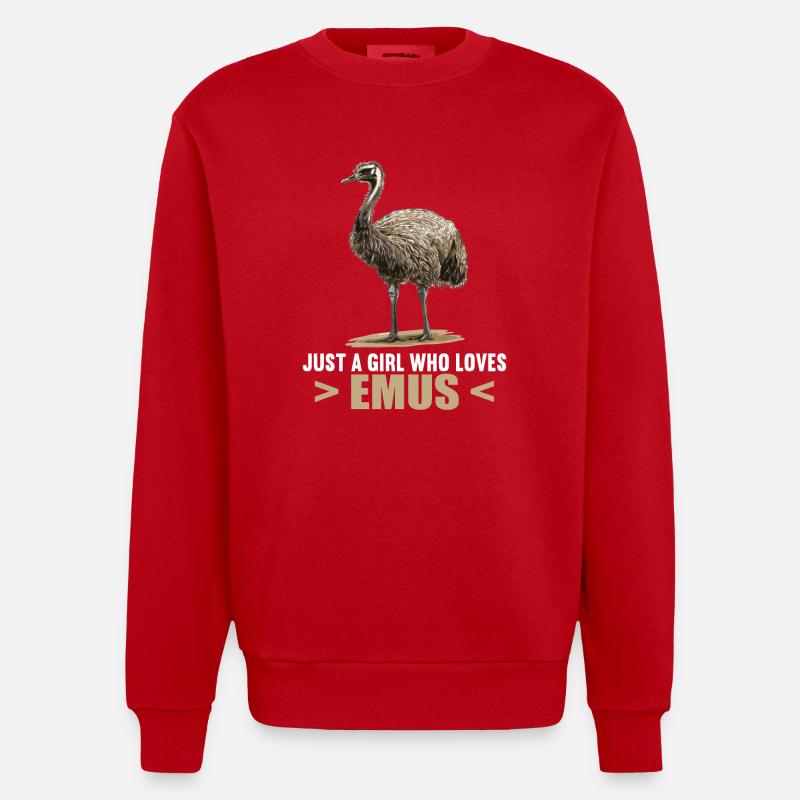 Emus Emu - Sweat bio épais oversize fabriqué en UE - rouge