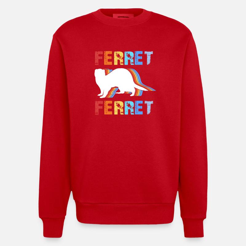 Frettchen - Heavyweight Oversized Organic Crew Neck Made in EU - Rot