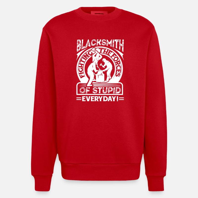 Blacksmith Blacksmith Fighting - Heavyweight Oversized Organic Crew Neck Made in EU - red