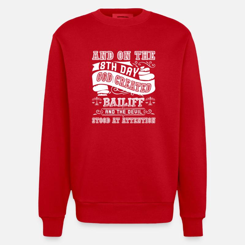 Bailiff God Created Bailiff - Heavyweight Oversized Organic Crew Neck Made in EU - red