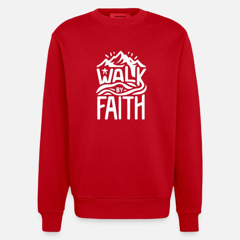 Marcher par la foi - Sweat bio épais oversize fabriqué en UE - rouge