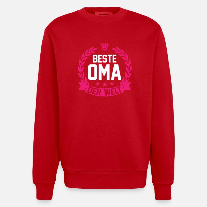 Meilleure mamie du monde - Sweat bio épais oversize fabriqué en UE - rouge