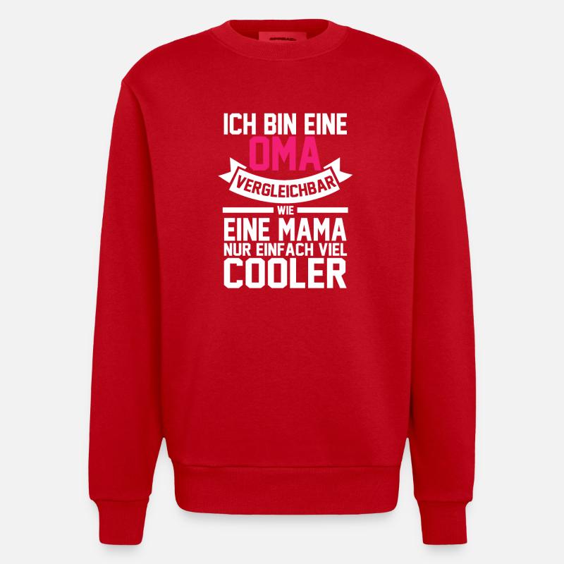 Großmutter Oma - Heavyweight Oversized Organic Crew Neck Made in EU - Rot