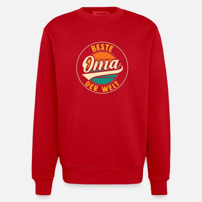 Großmutter Beste Oma - Heavyweight Oversized Organic Crew Neck Made in EU - Rot