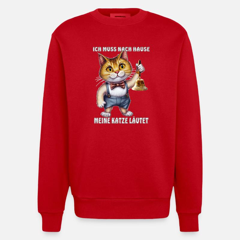 MES BAGUES DE CHAT - Sweat bio épais oversize fabriqué en UE - rouge