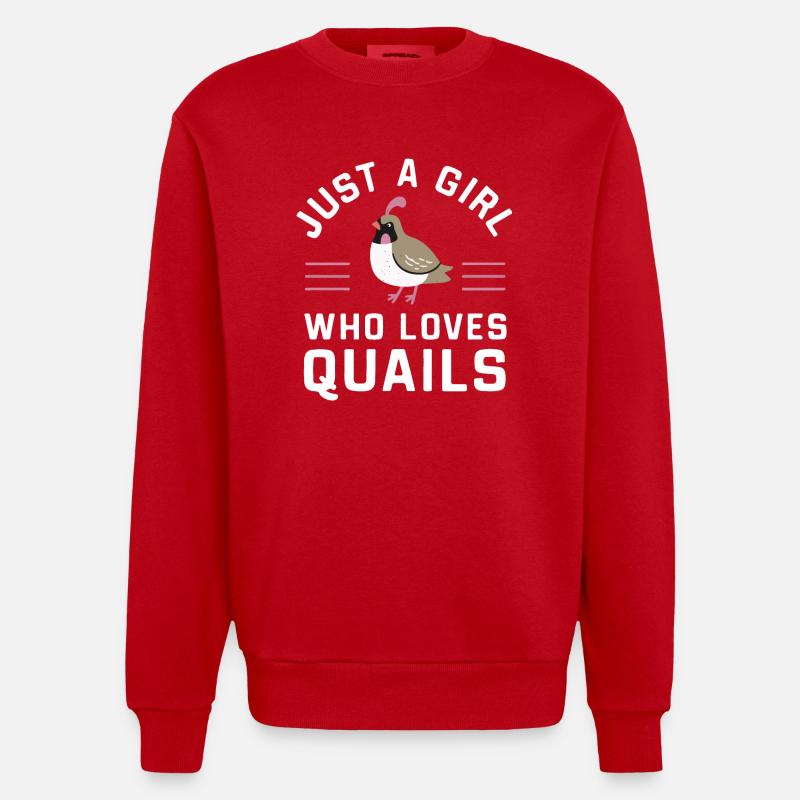 Caille Oiseau Cailles - Sweat bio épais oversize fabriqué en UE - rouge