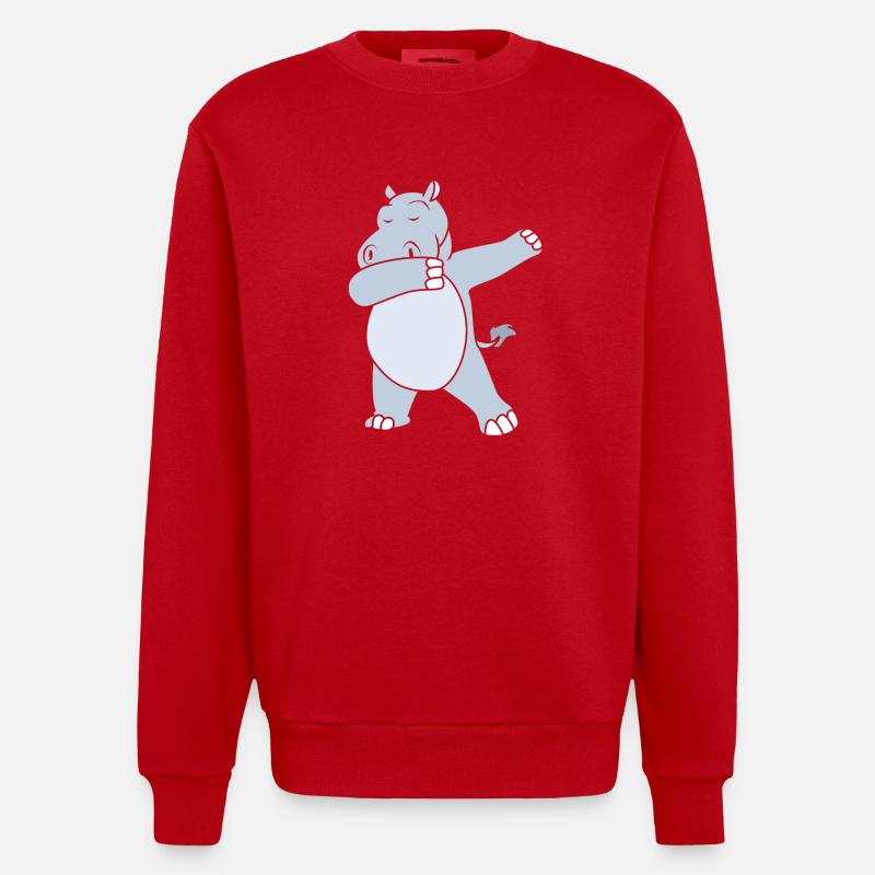 Nilpferd - Heavyweight Oversized Organic Crew Neck Made in EU - Rot