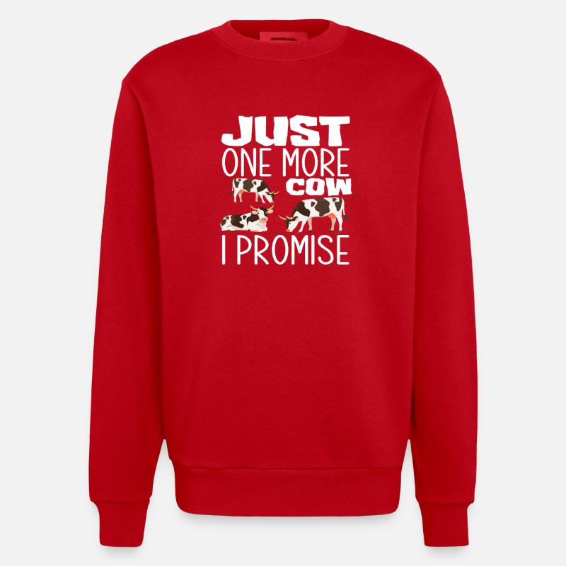 Nur Noch Eine Kuh Versprochen - Heavyweight Oversized Organic Crew Neck Made in EU - Rot
