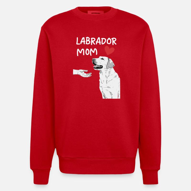 Chien Labrador - Sweat bio épais oversize fabriqué en UE - rouge