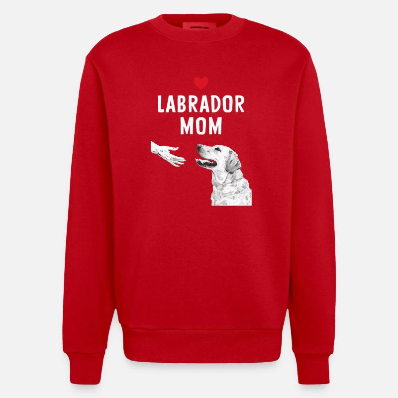 Labrador Hund - Heavyweight Oversized Organic Crew Neck Made in EU - Rot
