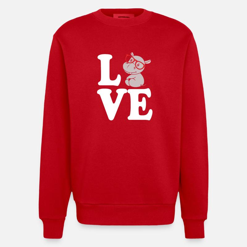Nilpferd - Heavyweight Oversized Organic Crew Neck Made in EU - Rot