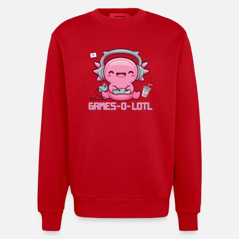 Poisson axolotl - Sweat bio épais oversize fabriqué en UE - rouge