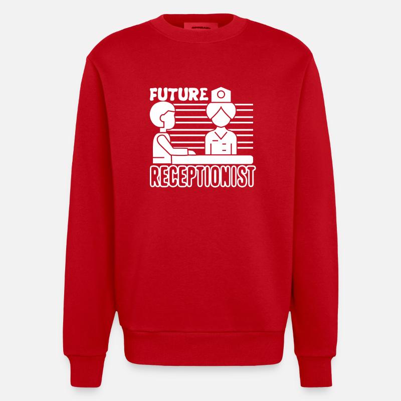 Receptionist Future Receptionist - Heavyweight Oversized Organic Crew Neck Made in EU - red