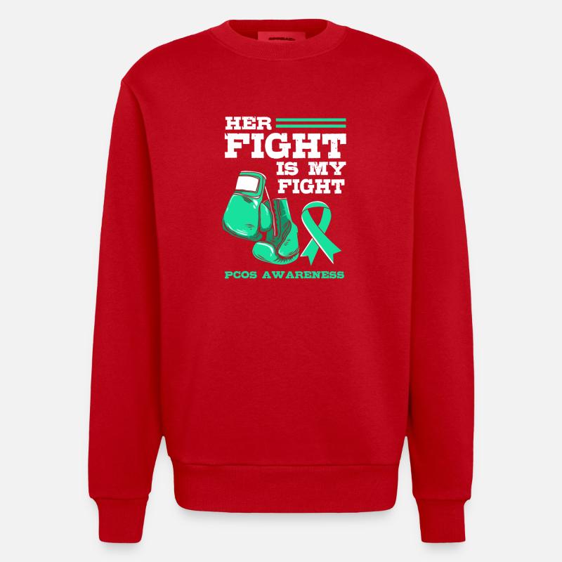 Pcos-Bewusstsein - Heavyweight Oversized Organic Crew Neck Made in EU - Rot