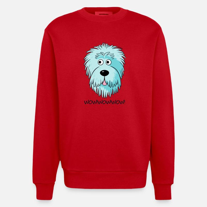Wow! Bunter Candy-Doodle-Hund - Heavyweight Oversized Organic Crew Neck Made in EU - Rot
