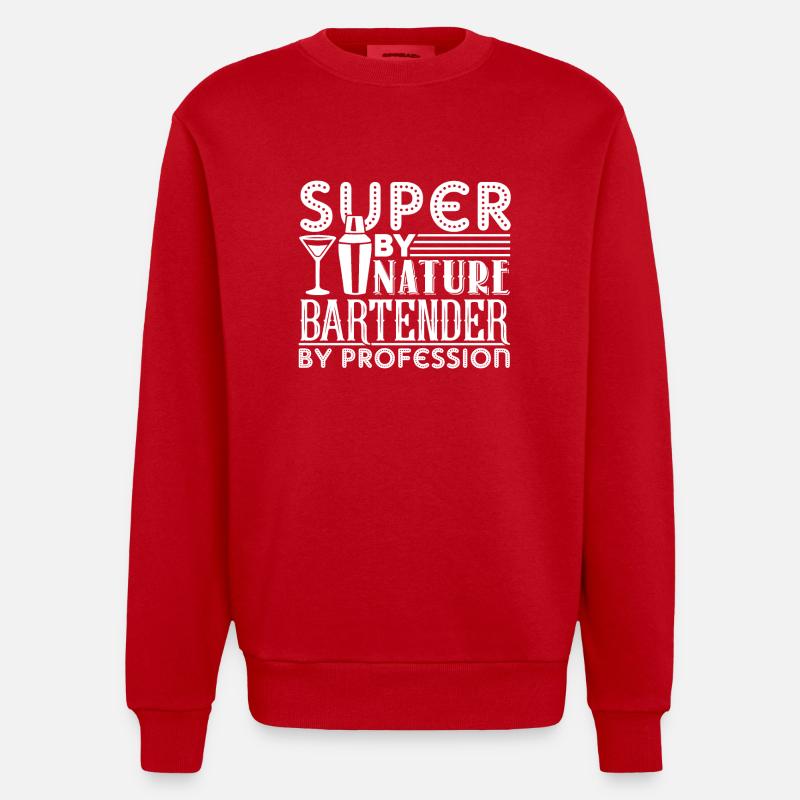 Bartender Bartender By Profession - Heavyweight Oversized Organic Crew Neck Made in EU - red