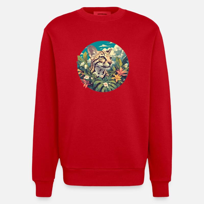 Ocelots Ocelot - Sweat bio épais oversize fabriqué en UE - rouge