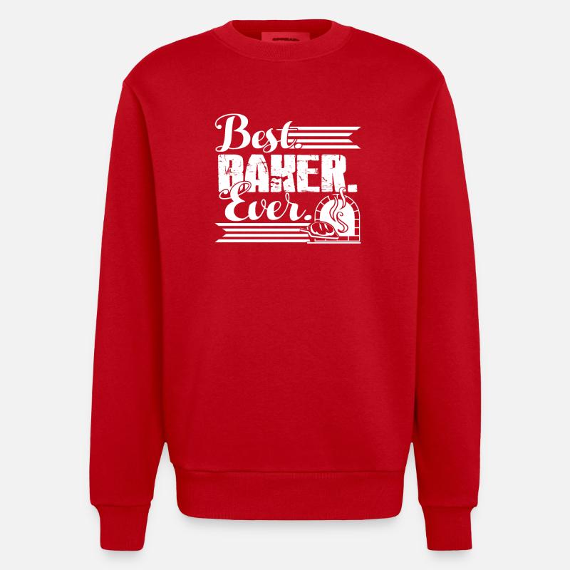 Baker Best Baker Ever - Heavyweight Oversized Organic Crew Neck Made in EU - red