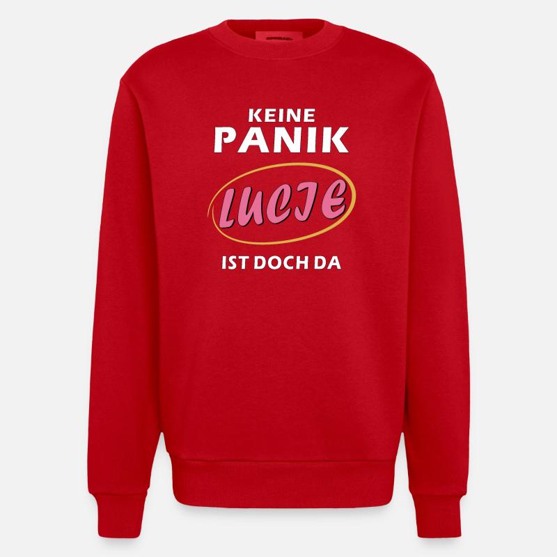 PAS DE PANIQUE LUCIE - Sweat bio épais oversize fabriqué en UE - rouge
