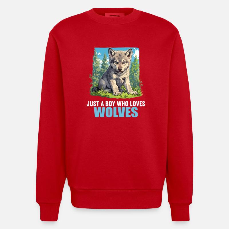 Loups Loup - Sweat bio épais oversize fabriqué en UE - rouge