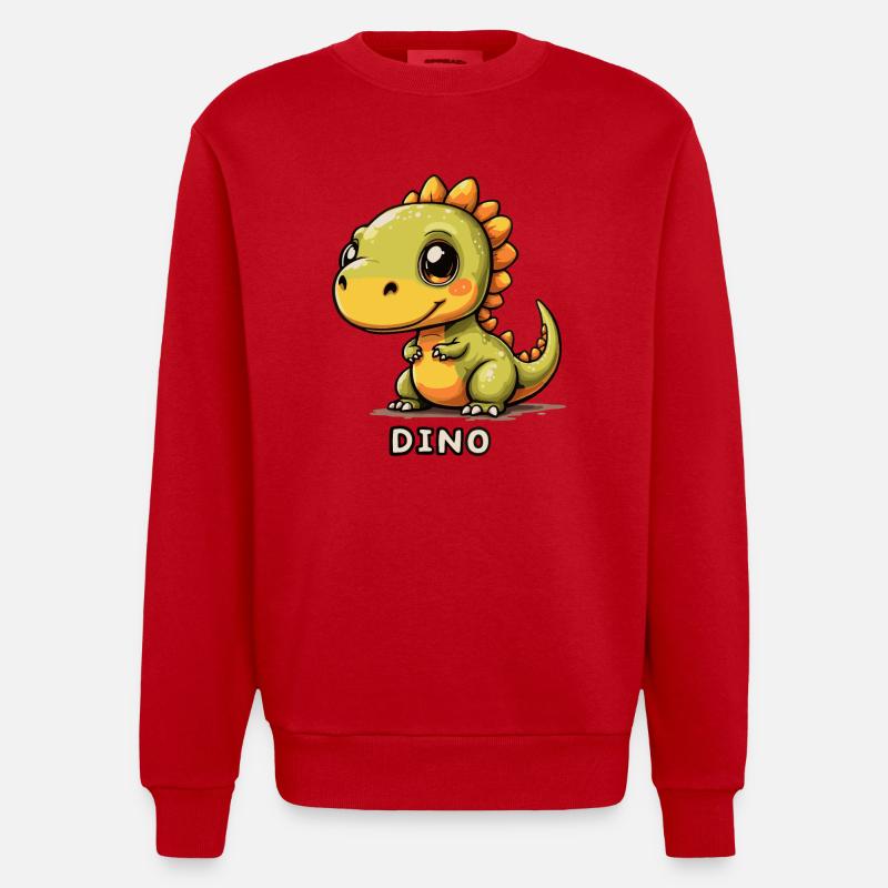 DINOSAURIER - Heavyweight Oversized Organic Crew Neck Made in EU - Rot