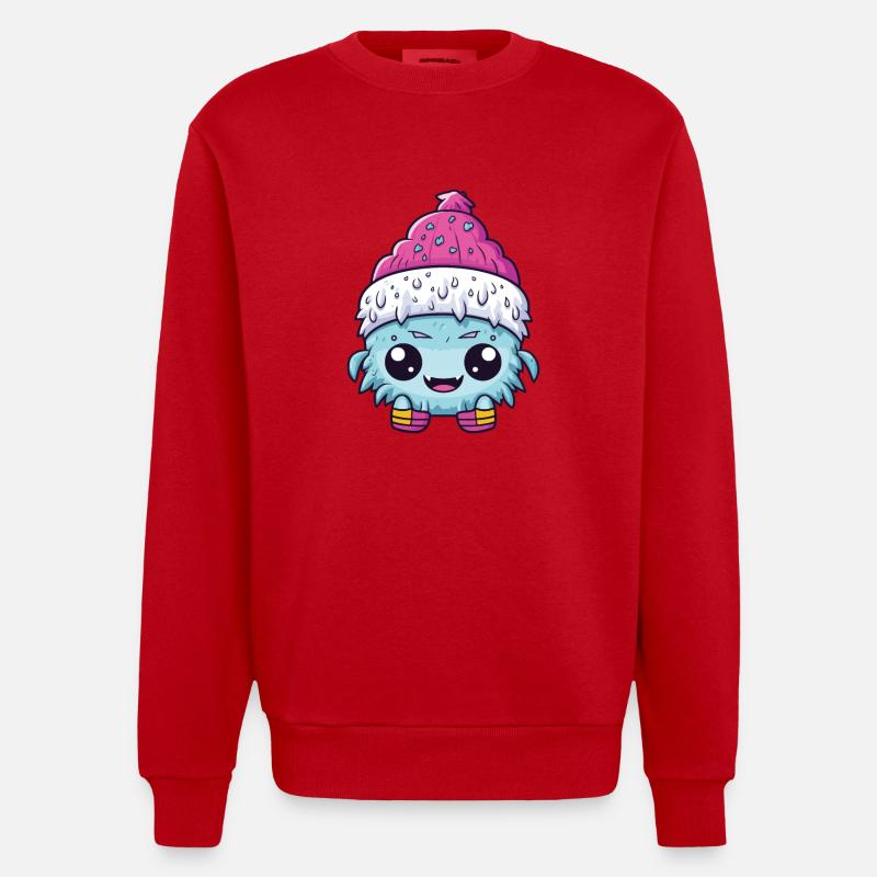 Bébé esquimau d’hiver Winterlich - Sweat bio épais oversize fabriqué en UE - rouge