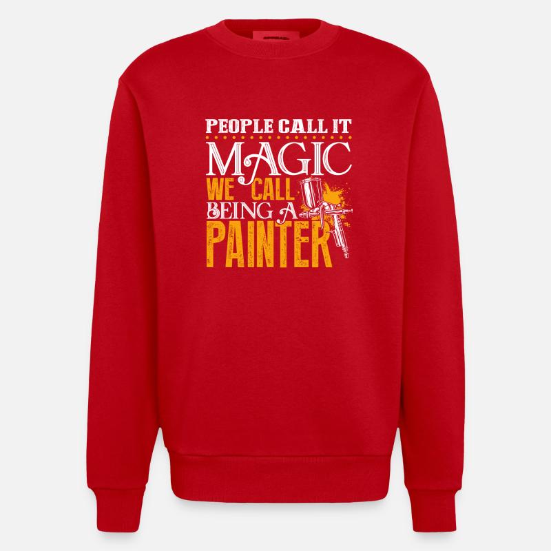 Painter Being A Painter - Heavyweight Oversized Organic Crew Neck Made in EU - red