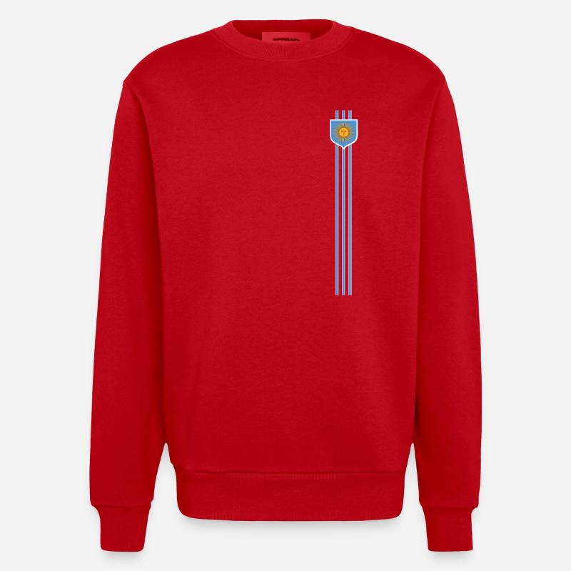 Argentine Cadeau Argentine Drapeau argentin - Sweat bio épais oversize fabriqué en UE - rouge