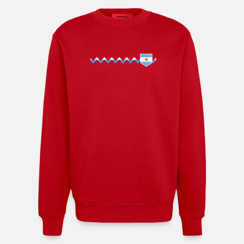 Argentine Cadeau Argentine Drapeau argentin - Sweat bio épais oversize fabriqué en UE - rouge