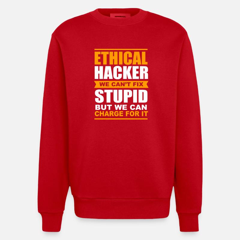 Cybersecurity Cyber Programmer Hacker - Heavyweight Oversized Organic Crew Neck Made in EU - red
