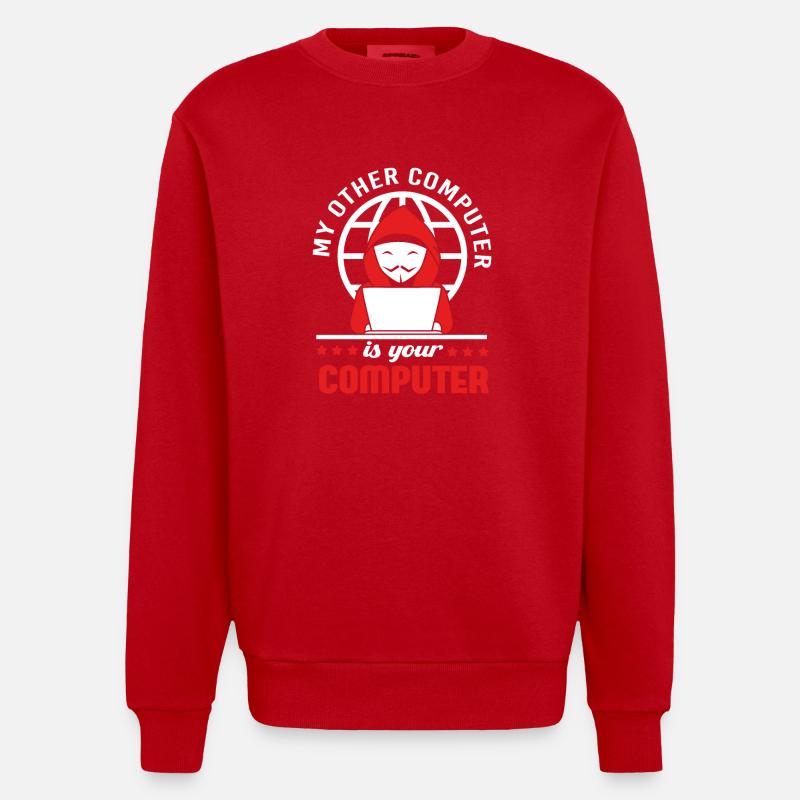 Cyber programmeur cybersécurité Hacker - Sweat bio épais oversize fabriqué en UE - rouge