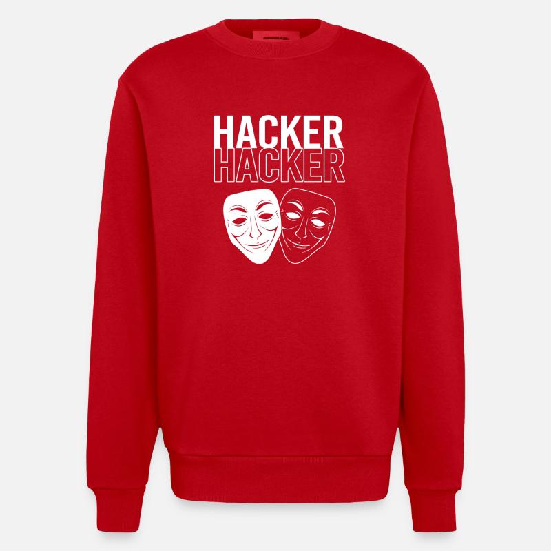 Cybersecurity Cyber Programmierer Hacker - Heavyweight Oversized Organic Crew Neck Made in EU - Rot