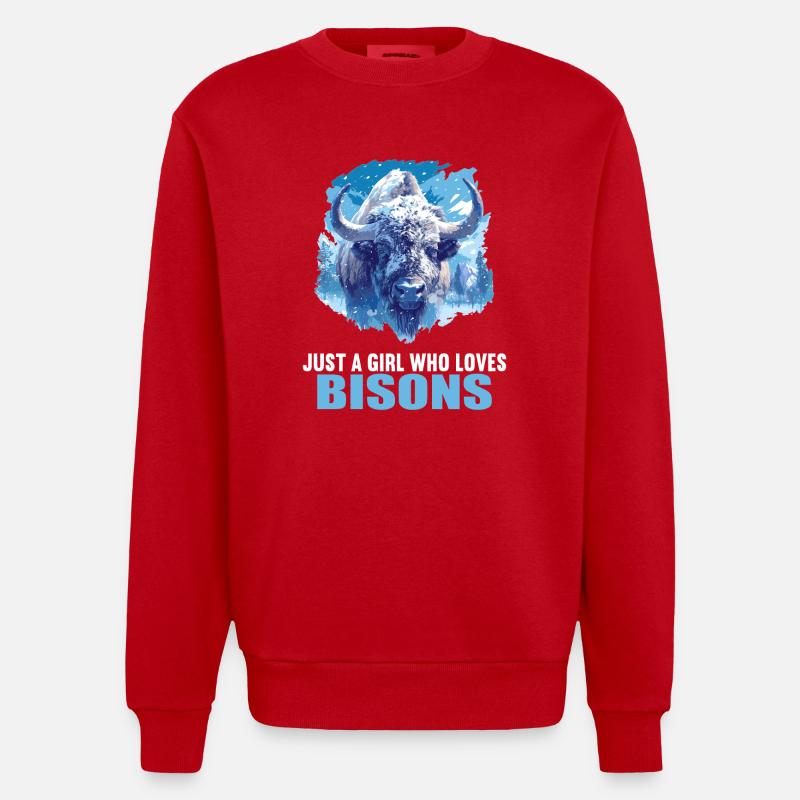 Bisons Bison - Heavyweight Oversized Organic Crew Neck Made in EU - Rot