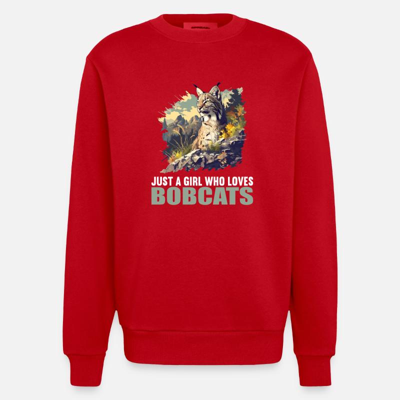Bobcats Rotluchse Rotluchs Luchs - Heavyweight Oversized Organic Crew Neck Made in EU - Rot